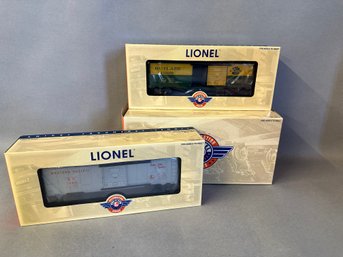 NIB Lionel Trains Two Pack:  Western Pacific & Rutland Box Car, 6-39300 & 6-39301