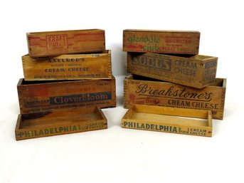 A Lot Of 8 Advertising Cream Cheese Boxes Early 1900's