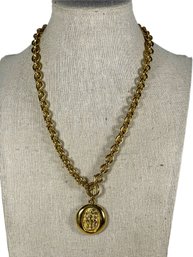 Very Heavy High Quality Gold Tone Three Graces Necklace