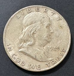 1949-D Benjamin Franklin Silver Half Dollar