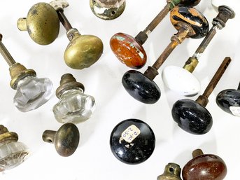 An Assortment Of Vintage And Antique Doorknobs - Marble, Glass, Brass, And More!