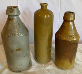 Three Antique American Pottery Bottles