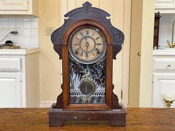 A Late 19th Century Knoebler Kitchen Clock 8 Day Time & Strike