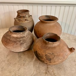 A Set Of 4 Ancient Japanese Earthenware Vessels