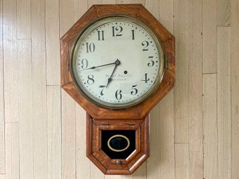 Antique Webb C. Ball Co. Railroad Office Clock, Made In Cleveland, OH