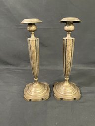 Pair Of Sterling Silver Candlesticks - 432g/15.2oz