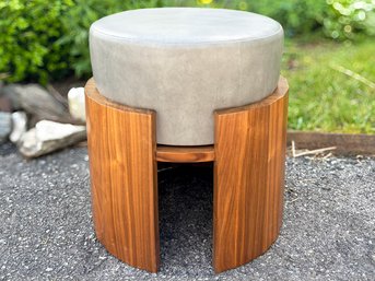 A Hand Made Walnut Stool By Peg Woodworking With Edelman Leather