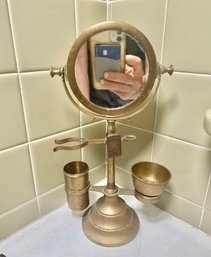 Antique Brass Shaving Mirror Stand