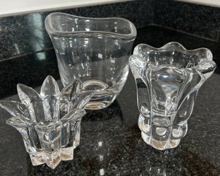 Lot Of 3 Glass/crystal Vases