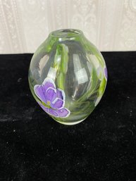 Painted Glass Vase Piece