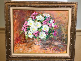 Original James Pascucci Painting - Flowers - Oil On Masonite - SKU AA-748-266 (A) - 25-3/4' X 21-1/2'