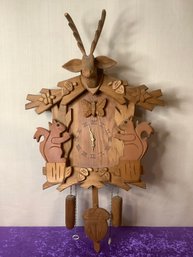 Nature Wood Carved Clock #27