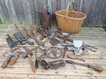 A Potpourri Lot Of Antique Hand Tools / Household Tools 19th & Early 20th C.