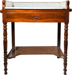 A 19th Century English Mahogany Wash Stand With Inset Marble Top