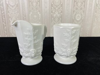 Westmoreland Footed Milk Glass Pitcher