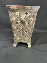 Lillian August Algerian Ivy Heavy Metal Footed Decorative Vase