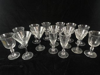 Misc Stemmed Glass Lot 3