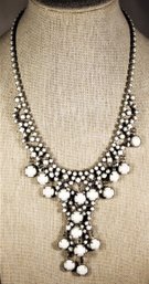 Vintage Opaque White Rhinestone Necklace