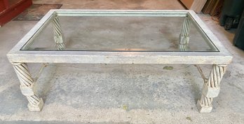 Glass/Wrought Iron Coffee Table