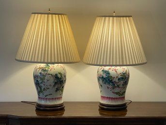 Pair Of Chinese Ginger Jar Lamps