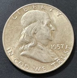 1957-D Benjamin Franklin Silver Half Dollar