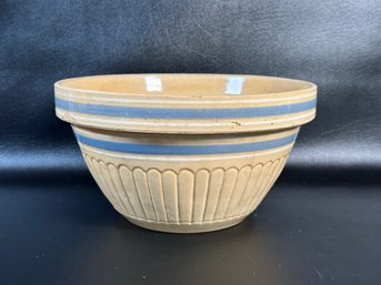 An Amazing Antique Handcrafted Yellow Ware Bowl