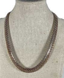 Very Fine Fancy Wide Italian Wide Mesh Chain Neckalce 925 Silver