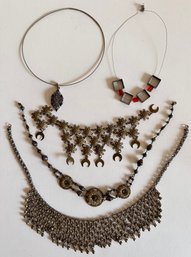 5 Vintage Necklaces: Bibs, Glass Beads, Pendants & More