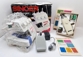 New Singer Tiny Serger & Singer Buttonhole Maker In Original Boxes