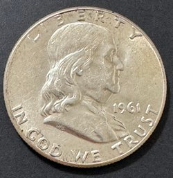 1961 Benjamin Franklin Silver Half Dollar