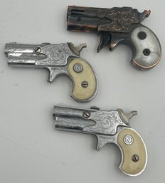 Vintage Derringer-style Cap Guns- 2 Nichols DYNA-MITES And MODERN Toys ANGEL MASCOT