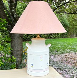 A Vintage Ceramic Milk Can Style Lamp