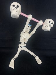 Day Of The Dead Lifting Weights Skeleton Figure