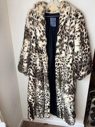 Vintage Pele/Polo Norte Leopard Print Rabbit Fur Coat