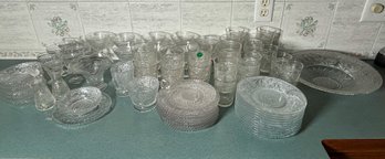 LARGE LOT OF 20TH CENTURY LACEY SANDWICH GLASS
