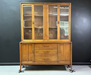 A Beautiful Mid-Century Modern Sideboard & Hutch By Drexel, Meridian Collection