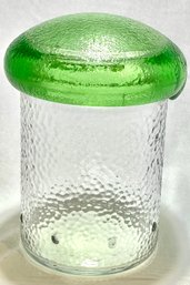 Vintage MCM Clear Textured Glass Mushroom Canister