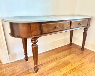 Marble Topped Mahogany Console Made In Italy