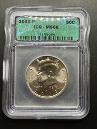 2003-P  ICG-MS66 Kennedy Half Dollar