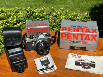 Vintage Pentax 'ME Super' Camera & AF 200S Flash