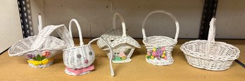 (5) Piece Set Of Vintage Handmade Easter Baskets