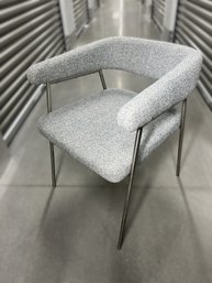 Jessica Charles Modern Chair In Light Blue Upholstery