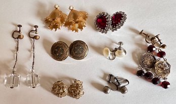 8 Vintage Clip-On Earrings