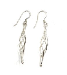 Vintage Sterling Silver Twisted Dangle Earrings