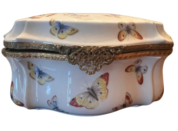 Large Limoges Porcelain  Butterfly Box- Gorgeous