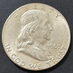 1963 Benjamin Franklin Silver Half Dollar