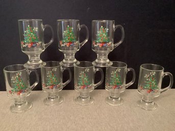 Spode Christmas Tree Glass Mugs Lot