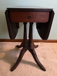 Antique Mahogany Single Drawer Drop Leaf Table