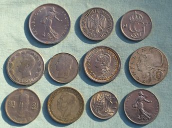 Lot Of 11, 1943 - 1978 Silver & Clad Foreign World Coins
