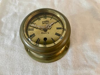 Antique Smiths Astrel Eight Day Brass Ships Clock, Made In England